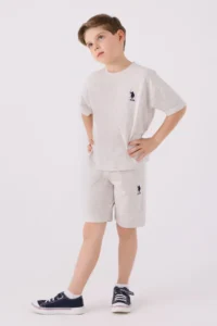 US Polo Assn. U.s. Polo Shirt Assn Boys' Cream Bermuda Set