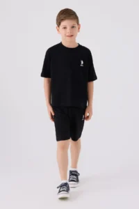 US Polo Assn. U.s. Polo Shirt Assn Boys' Black Bermuda Set - Image 3