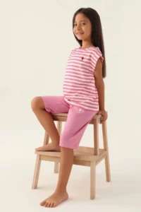 US Polo Assn. Base. Polo Assn Licensed Basic Purple Girls' Capri Set - Image 2