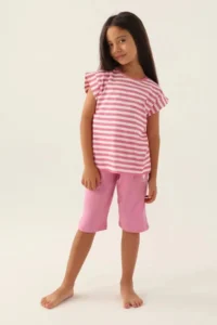 US Polo Assn. Base. Polo Assn Licensed Basic Purple Girls' Capri Set - Image 3