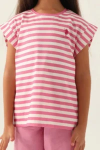 US Polo Assn. Base. Polo Assn Licensed Basic Purple Girls' Capri Set - Image 4