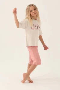 US Polo Assn. Girls' Capri Set - Cream
