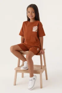 US Polo Assn. Girls' Brown Shorts Set - Image 2