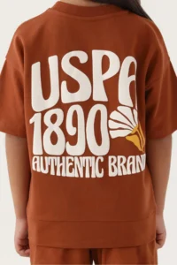 US Polo Assn. Girls' Brown Shorts Set - Image 4