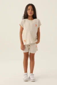 US Polo Assn. Girls' Brown Shorts Set