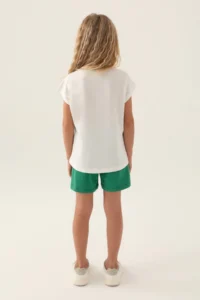 US Polo Assn. U.s. Polo Shirt Assn Girls' Cream Shorts Set - Image 5