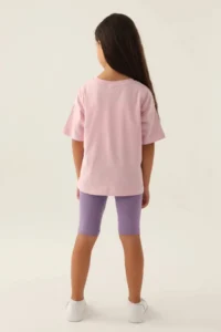 US Polo Assn. BASE. Polo Assn Licensed Starry Powder Pink Girls' Bermuda Suit - Image 4