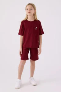 US Polo Assn. Girls' Brown Bermuda Set