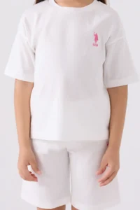 US Polo Assn. Girls' Cream Bermuda Set - Image 4