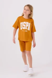US Polo Assn. U.s. Polo Shirt Assn Girls' Yellow Bermuda Set - Image 3