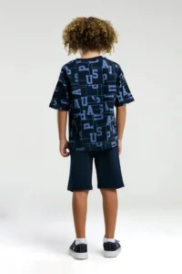 US Polo Assn. U.s. Polo Shirt Assn. Boys' Navy Blue Bermuda Set - Image 5
