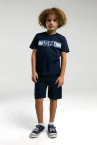 US Polo Assn. U.s. Polo Shirt Assn Boys' Navy Blue Bermuda Set
