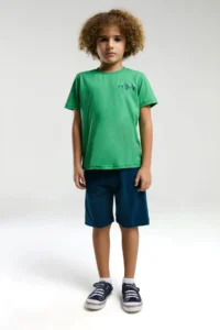 US Polo Assn. U.s. Polo Shirt Assn Boys' Green Bermuda Set - Image 3