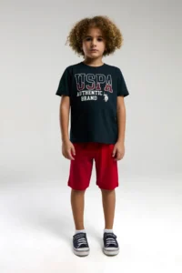 US Polo Assn. U.s. Polo Shirt Assn Boys' Navy Blue Bermuda Set - Image 4
