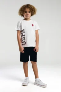 US Polo Assn. U.s. Polo Shirt Assn Boys' White Bermuda Set