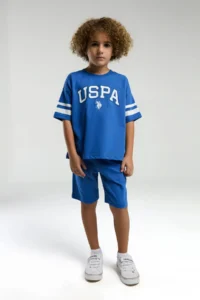 US Polo Assn. U.s. Polo Shirt Assn Boys' Blue Bermuda Set - Image 4