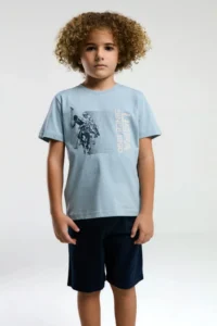US Polo Assn. U.s. Polo Shirt Assn Boys' Blue Bermuda Set - Image 4