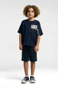 US Polo Assn. U.s. Polo Shirt Assn Boys' Navy Blue Bermuda Set - Image 4