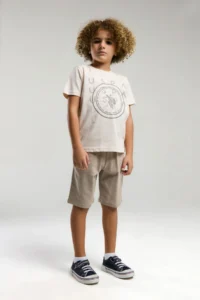 US Polo Assn. U.s. Polo Shirt Assn Boys' Cream Bermuda Set - Image 2