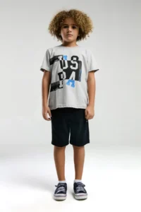 US Polo Assn. U.S. Polo Assn Boys' Gray Bermuda Set - Image 3