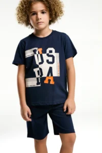 US Polo Shirt Assn. U.s. Polo Shirt Shirt Assn Boys' Navy Blue Bermuda Set - Image 2