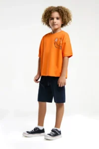 US Polo Assn. U.s. Polo Shirt Assn Boys' Orange Bermuda Set - Image 2