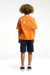 US Polo Assn. U.s. Polo Shirt Assn Boys' Orange Bermuda Set - Image 5