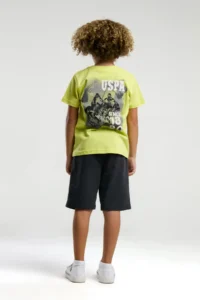 US Polo Assn. U.s. Polo Shirt Assn Boys' Green Bermuda Set - Image 5