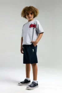 US Polo Assn. U.s. Polo Shirt Assn Boys' Gray Bermuda Set - Image 3