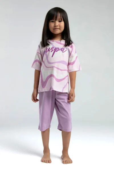 US Polo Assn. 4-15 Years Licensed Us Polo Assn Girls' Suit-Lilac