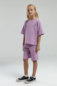 US Polo Assn. U.s. Polo Shirt Assn Girls' Purple Bermuda Set