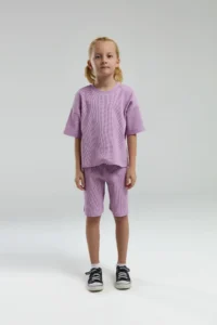 US Polo Assn. U.s. Polo Shirt Assn Girls' Purple Bermuda Set - Image 2