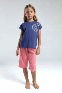 US Polo Assn. U.s. Polo Shirt Assn Girls' Blue Capri Set