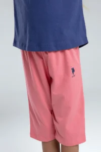 US Polo Assn. U.s. Polo Shirt Assn Girls' Blue Capri Set - Image 3