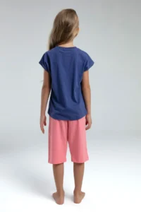 US Polo Assn. U.s. Polo Shirt Assn Girls' Blue Capri Set - Image 4