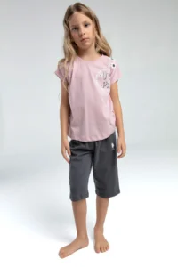 US Polo Assn. U.s. Polo Shirt Assn Girls' Pink Capri Set - Image 2