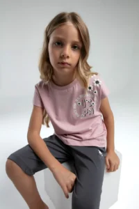 US Polo Assn. U.s. Polo Shirt Assn Girls' Pink Capri Set - Image 3