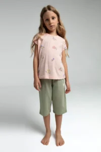 US Polo Assn. U.s. Polo Shirt Assn Girls' Pink Capri Set