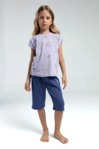 US Polo Assn. U.s. Polo Shirt Assn Girls' Purple Capri Set