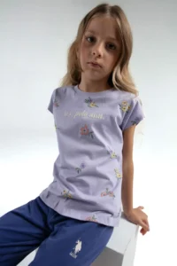 US Polo Assn. U.s. Polo Shirt Assn Girls' Purple Capri Set - Image 2