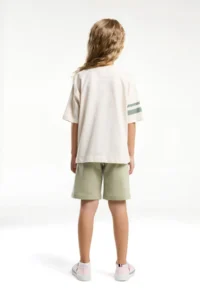 US Polo Assn. U.s. Polo Shirt Assn Girls' Cream Bermuda Set - Image 5