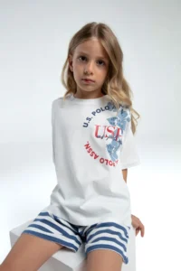 US Polo Assn. U.s. Polo Shirt Assn Girls' White Shorts Set