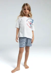 US Polo Assn. U.s. Polo Shirt Assn Girls' White Shorts Set - Image 3