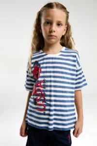US Polo Assn. U.s. Polo Shirt Assn Girls' Blue Bermuda Set