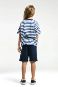 US Polo Assn. U.s. Polo Shirt Assn Girls' Blue Bermuda Set - Image 4
