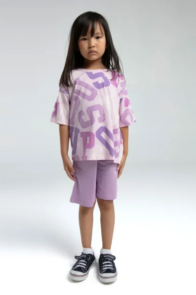 US Polo Assn. U.s. Polo Shirt Assn Girls' Purple Bermuda Set