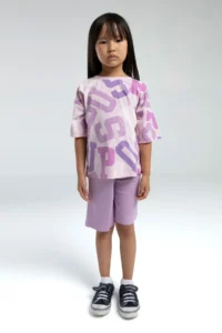 US Polo Assn. U.s. Polo Shirt Assn Girls' Purple Bermuda Set - Image 2