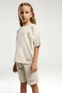US Polo Assn. 4-15 Age Licensed Us Polo Shirt Assn Girls' Set-Beige - Image 3