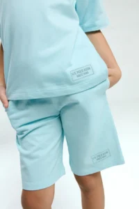 US Polo Assn. U.s. Polo Shirt Assn Girls' Blue Bermuda Set - Image 3