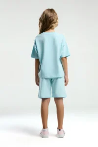 US Polo Assn. U.s. Polo Shirt Assn Girls' Blue Bermuda Set - Image 4
